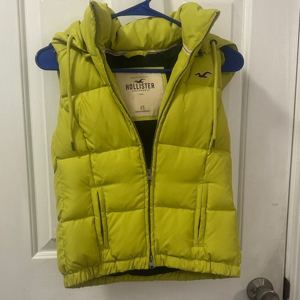 Hollister Bright Green Puffer Vest